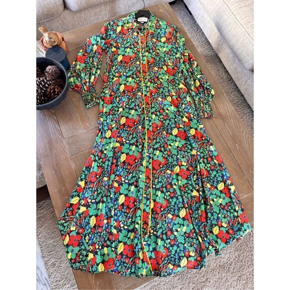 Alexis Hiroka Robe in Botanical Mandarin Size Small - Picture 7 of 12